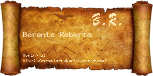 Berente Roberta névjegykártya
